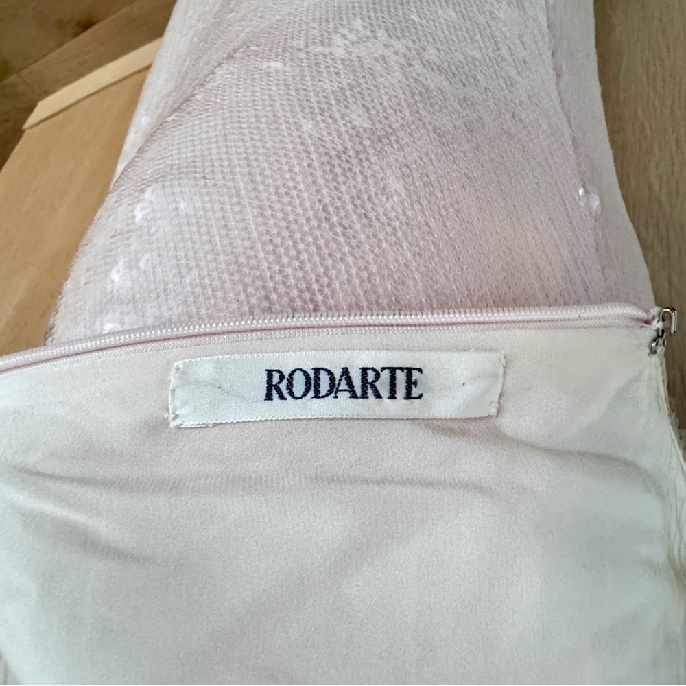 Rodarte translucent nude sequin slip Floral appliqué gown size 4 - Picture 10 of 14